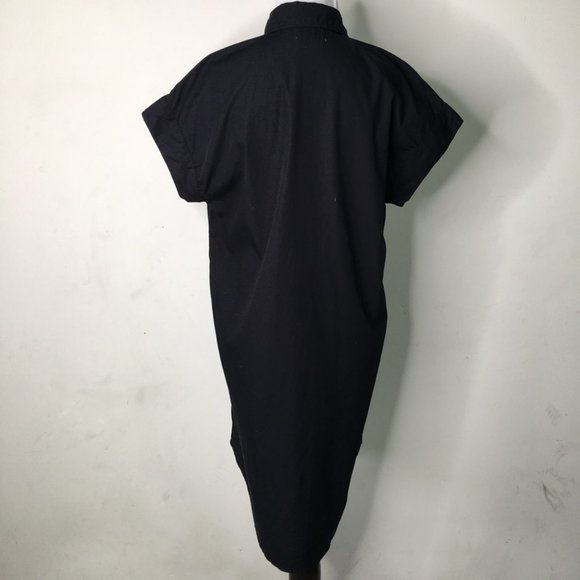 Prospective Flow Women's Black Short Sleeve Button Down Shirt Dress Size Small - Picture 12 of 16